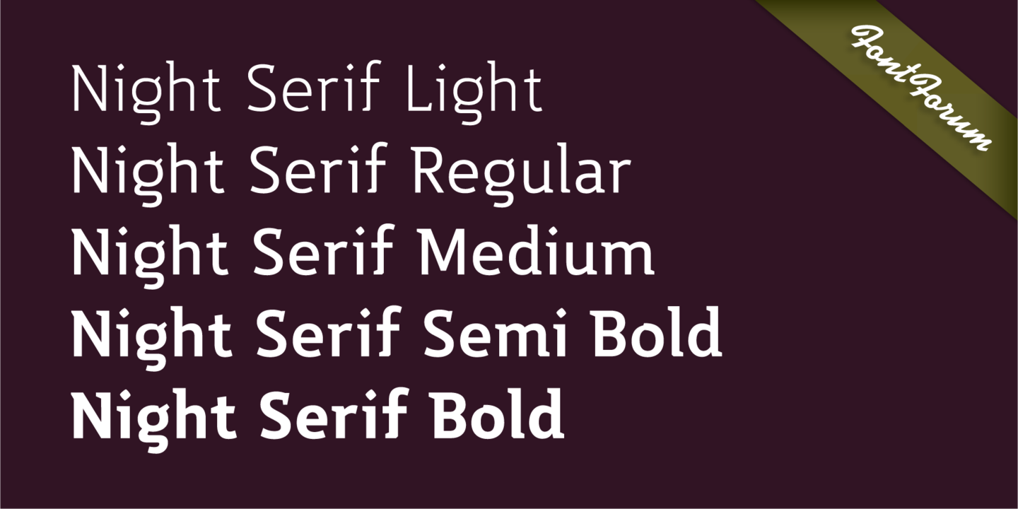 Beispiel einer Night serif Medium-Schriftart